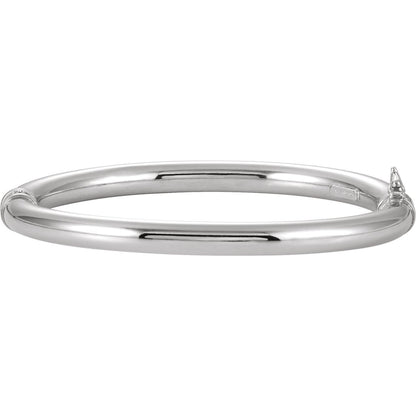 Sterling Silver 6 mm Hinged Bangle 7" Bracelet Gift for Women