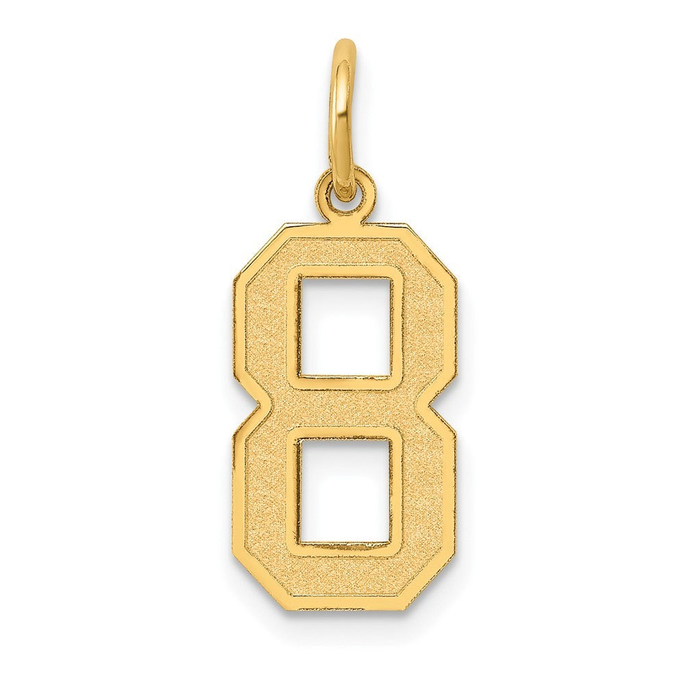 14k Yellow Gold Medium Satin Number 8 Charm