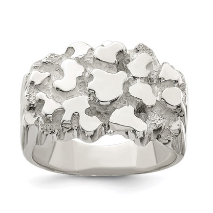 Sterling Silver Men's Nugget Ring Size 9