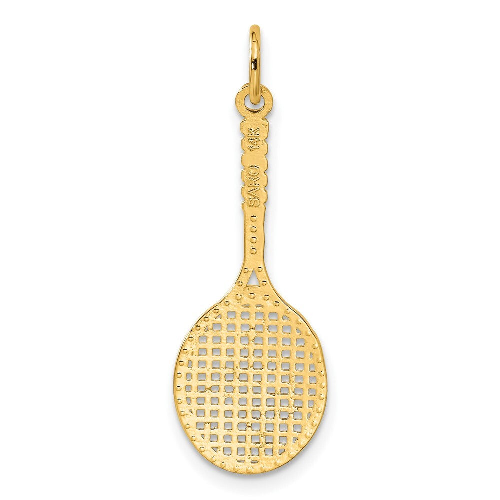 14k Yellow Gold Tennis Racquet Charm