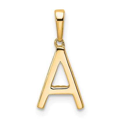 14k Yellow Gold Diamond Letter A Initial Pendant