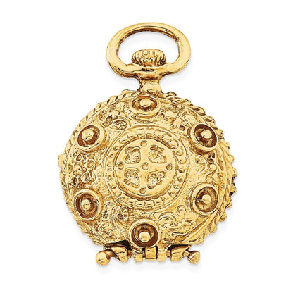 14k Yellow Gold Vintage Fancy Domed 20mm Round Locket