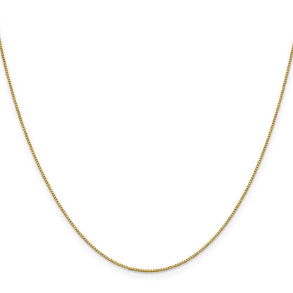 18K Yellow Gold 16 inch .7mm Box Chain Necklace