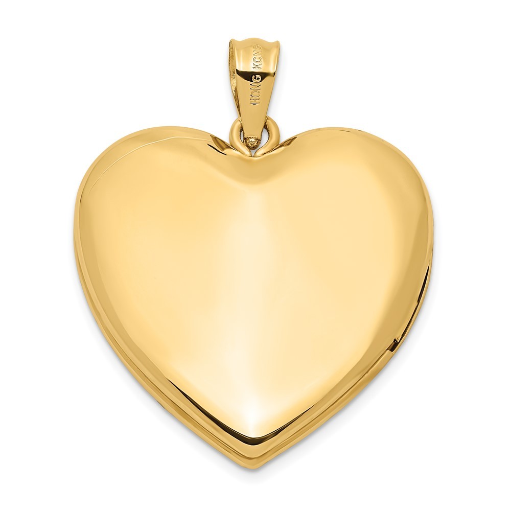 14k Yellow Gold Diamond Star Ash Holder 24mm Heart Locket