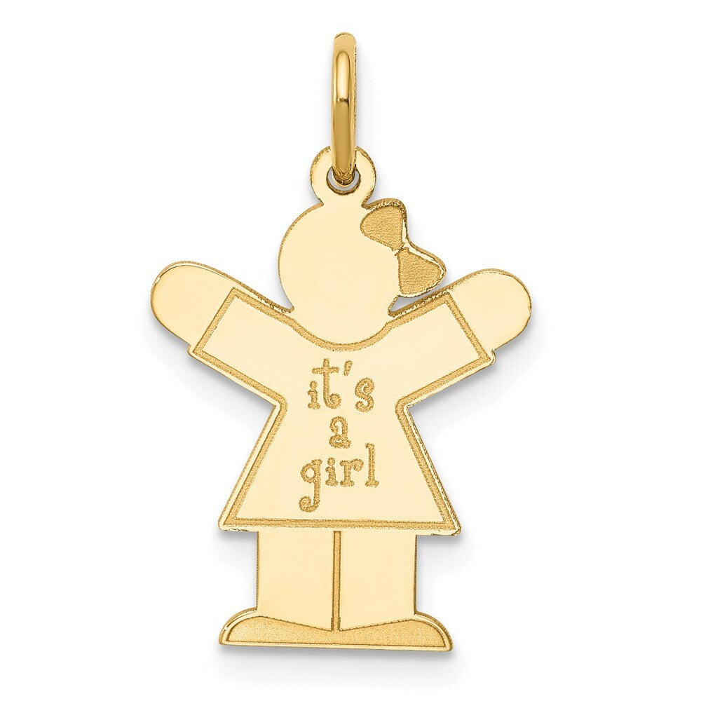 14k Yellow Gold Kid Charm Pendant for Women