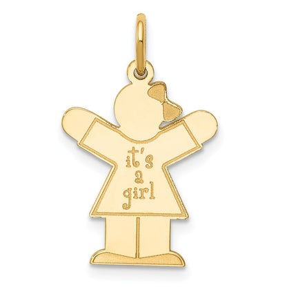 14k Yellow Gold Kid Charm Pendant for Women