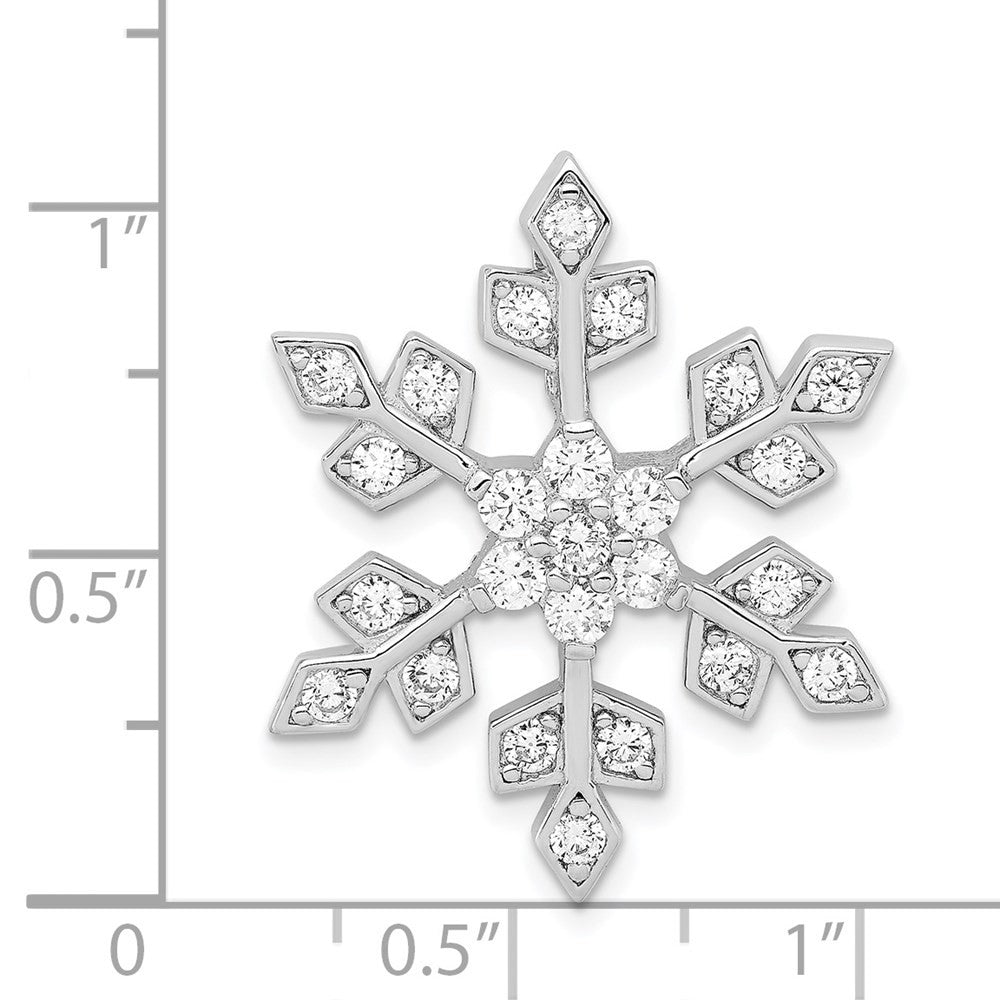 Sterling Silver Rhodium-plated Cubic Zirconia Slide Pendant