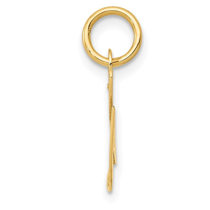 14k Yellow Gold Small Fancy Script Letter G Initial Charm Pendant