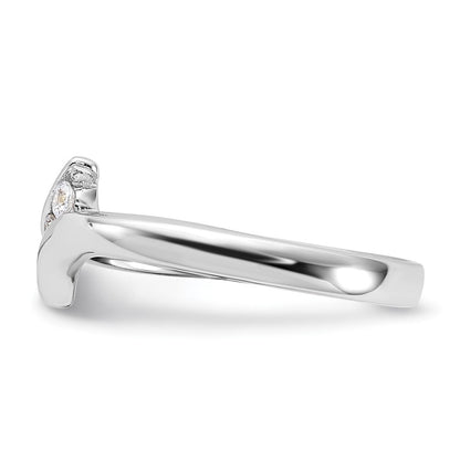 Sterling Silver Rhodium Plated Cubic Zirconia Ring Size 8