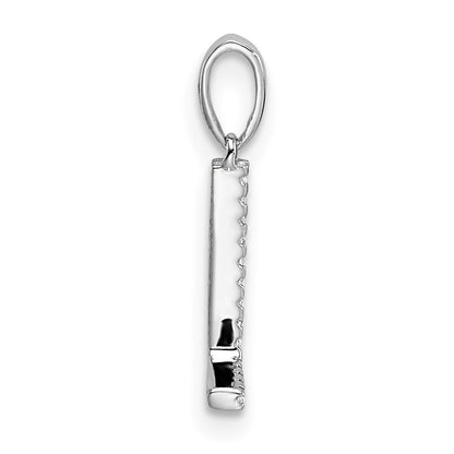 14K White Gold Diamond Letter L Initial Pendant