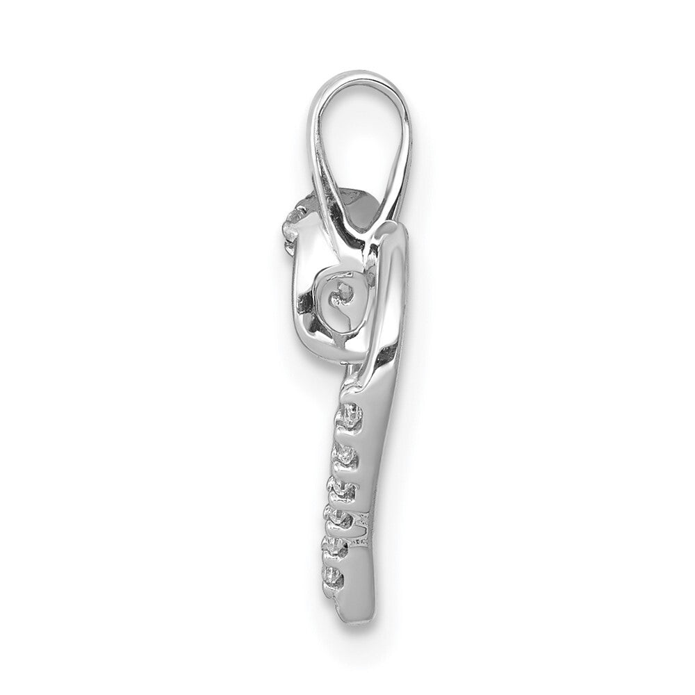 14k White Gold 1/15ct. Diamond Heart Pendant for Women