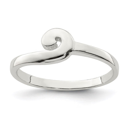 Sterling Silver Polished Swirl Ring Size 6
