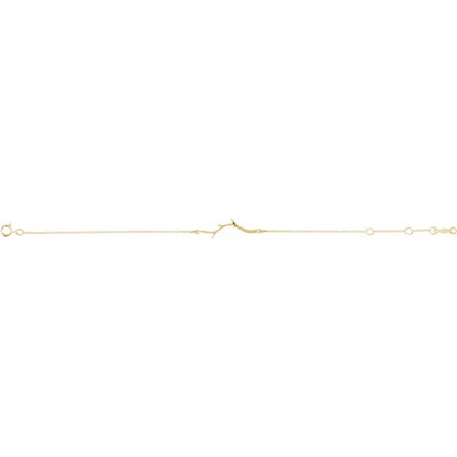 14K Yellow Gold Branch Bar 6 1/2-7 1/2" Bracelet Gift for Women