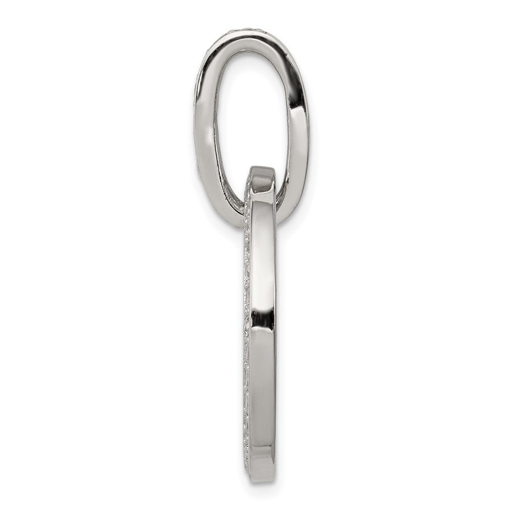 Sterling Silver Rhodium-plated Cubic Zirconia Circle Pendant