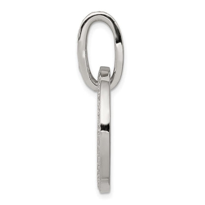 Sterling Silver Rhodium-plated Cubic Zirconia Circle Pendant