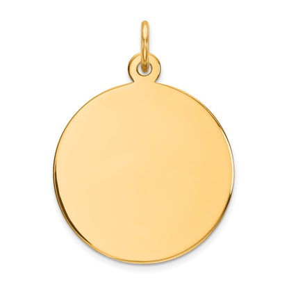 14k Yellow Gold Plain .018 Gauge Circular Engravable Disc Charm