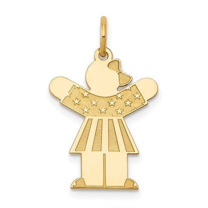 14k Yellow Gold Kid Charm Pendant for Women