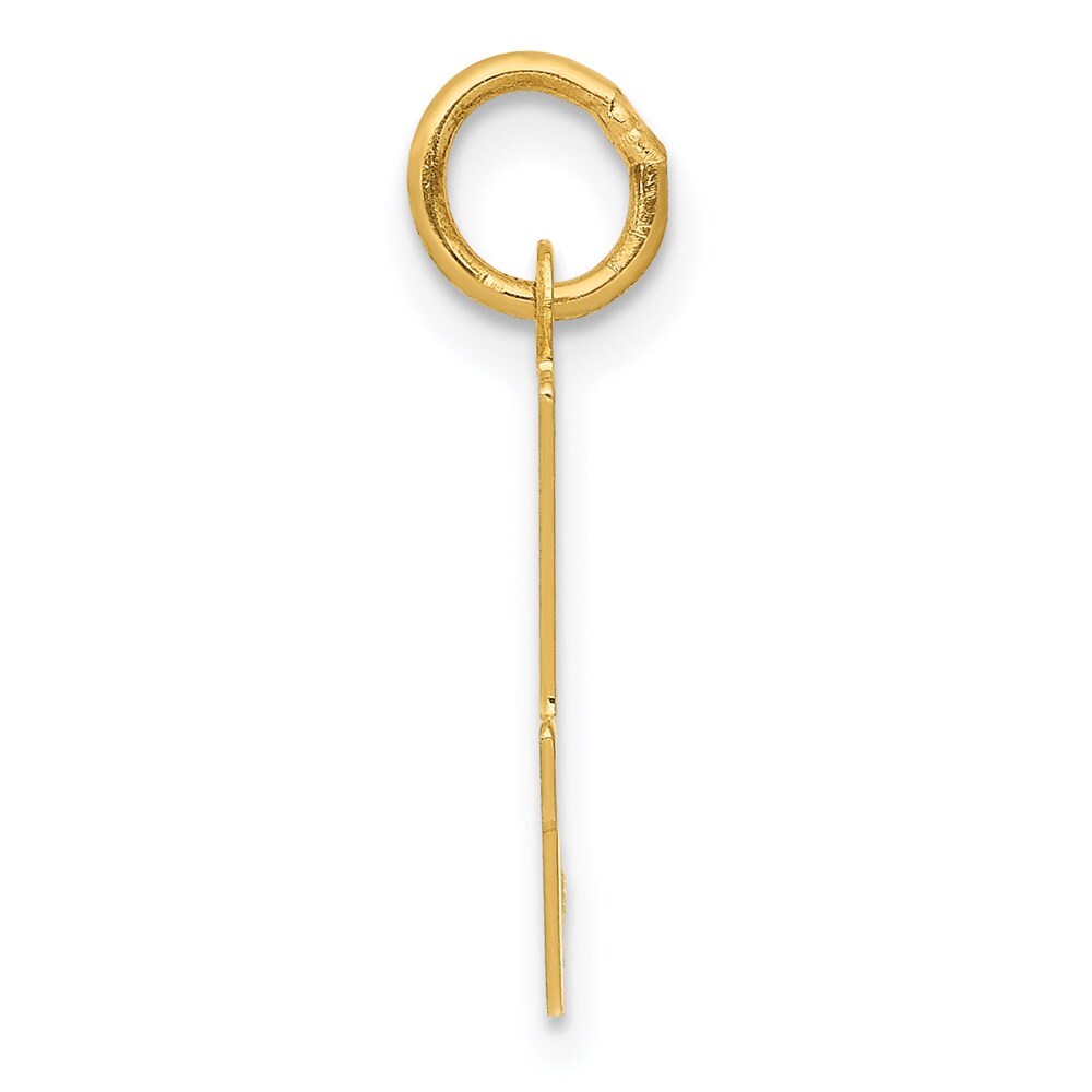 14k Yellow Gold Script Letter I Initial Charm Pendant for Women