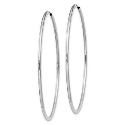 14k White Gold 1.5mm Polished Endless Hoop Earrings