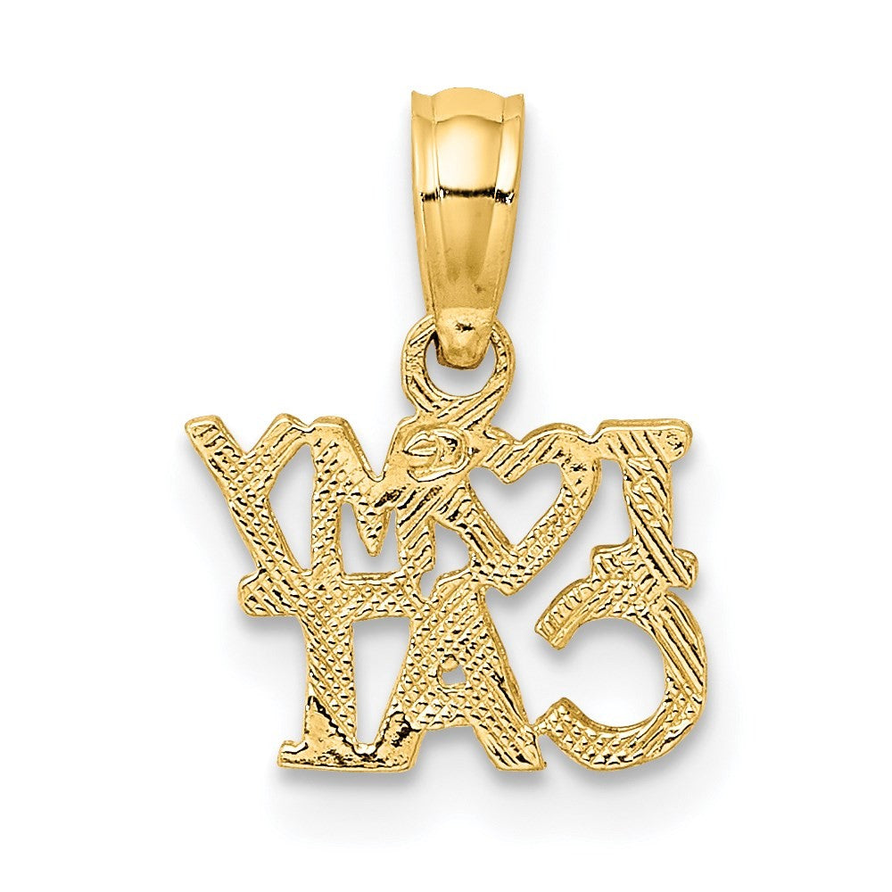 14k Yellow Gold I HEART MY CAT Charm