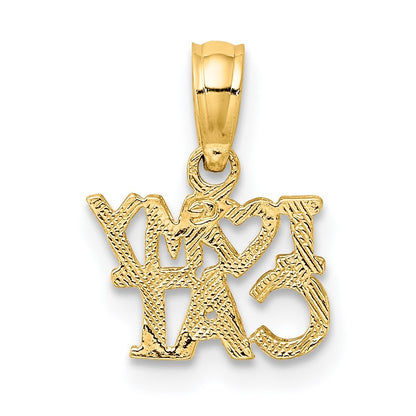 14k Yellow Gold I HEART MY CAT Charm