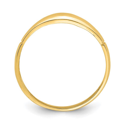 14K Yellow Gold Diamond-Cut Band Ring Size 7
