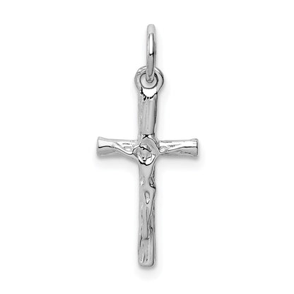 14k White Gold Crucifix Pendant for Women