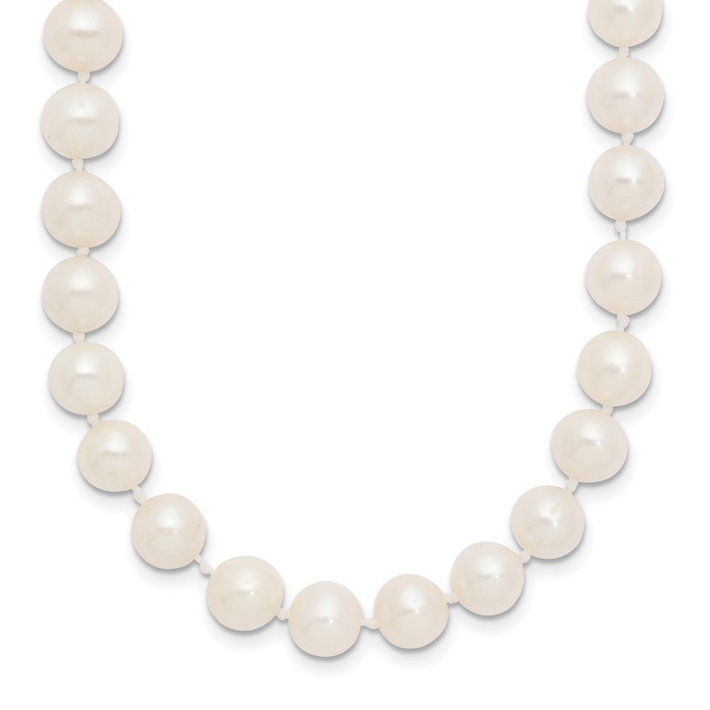 14k White Gold 7-8mm White Near Round Freshwater Cultured Pearl 20 inch Necklace