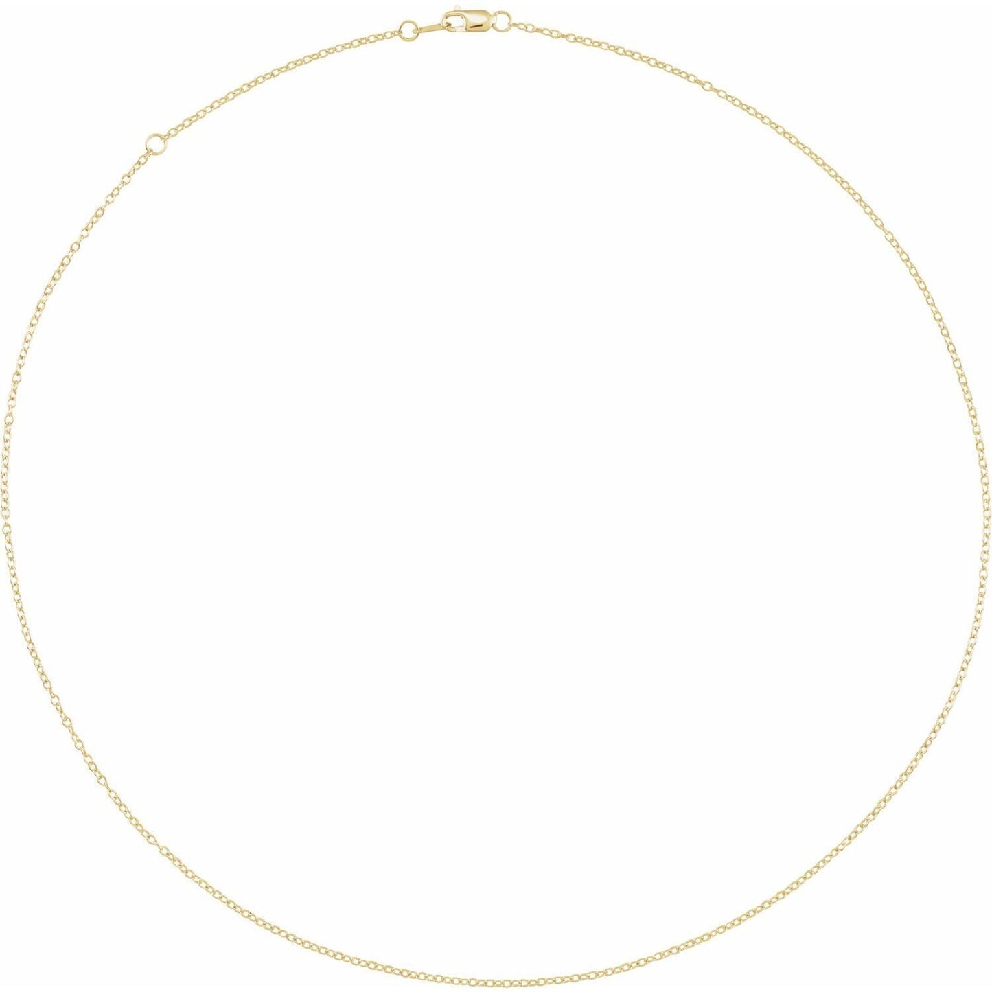 14k Yellow Gold 1.3 mm Adjustable Cable 16-18" Chain Necklace