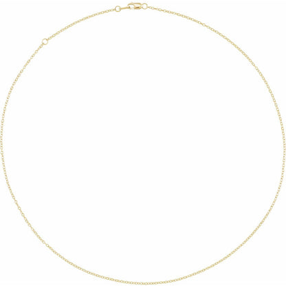 14k Yellow Gold 1.3 mm Adjustable Cable 16-18" Chain Necklace