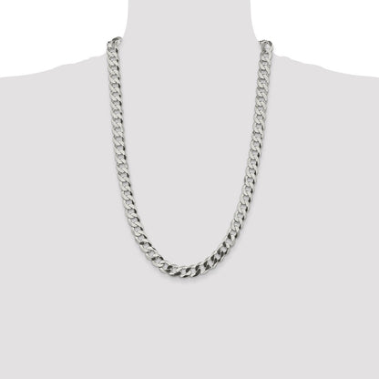 Sterling Silver 9.75mm Flat Curb Chain