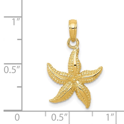 14k Yellow Gold Starfish Pendant for Women