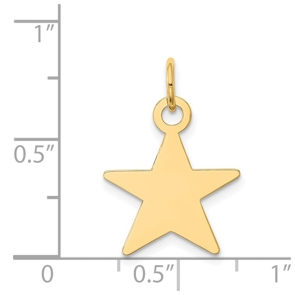 14k Yellow Gold Star Disc Charm Pendant