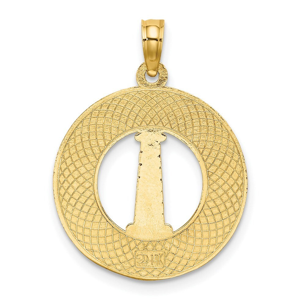 14k Yellow Gold CAPE COD Lighthouse Charm Pendant for Women