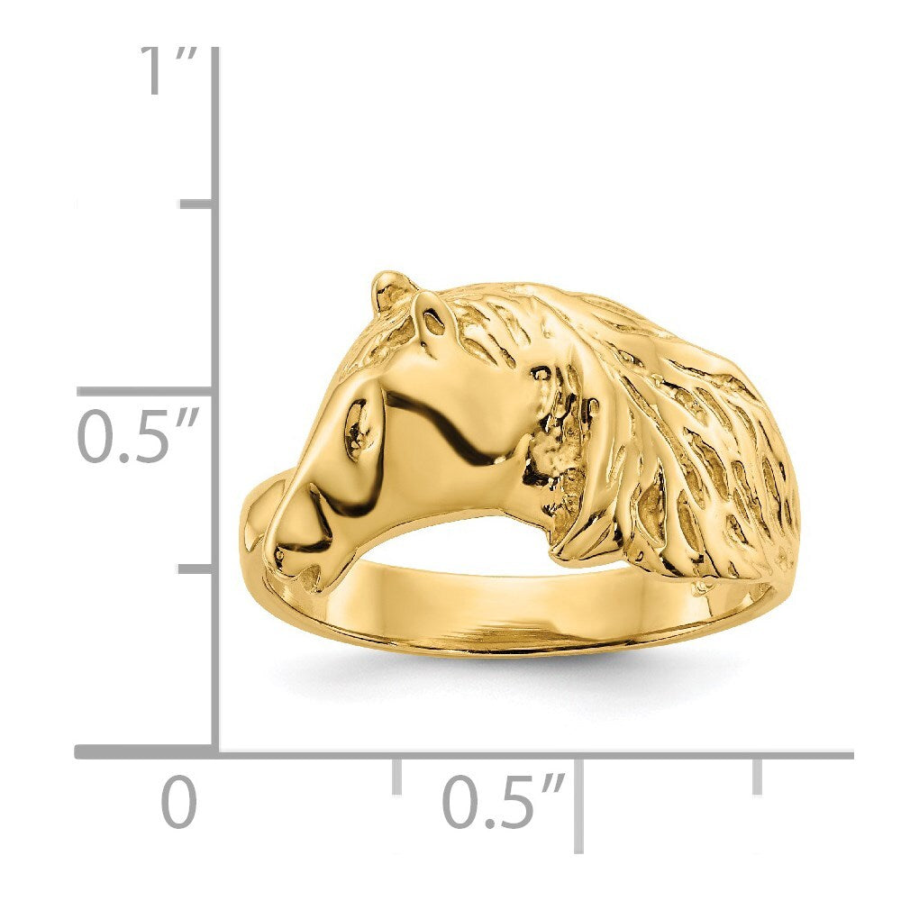 14K Yellow Gold Gold Polished Horse Head Ring