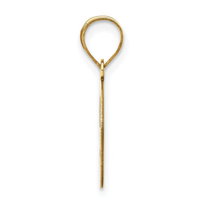 14k Yellow Gold Polished Bubble Letter G Initial Pendant for Women