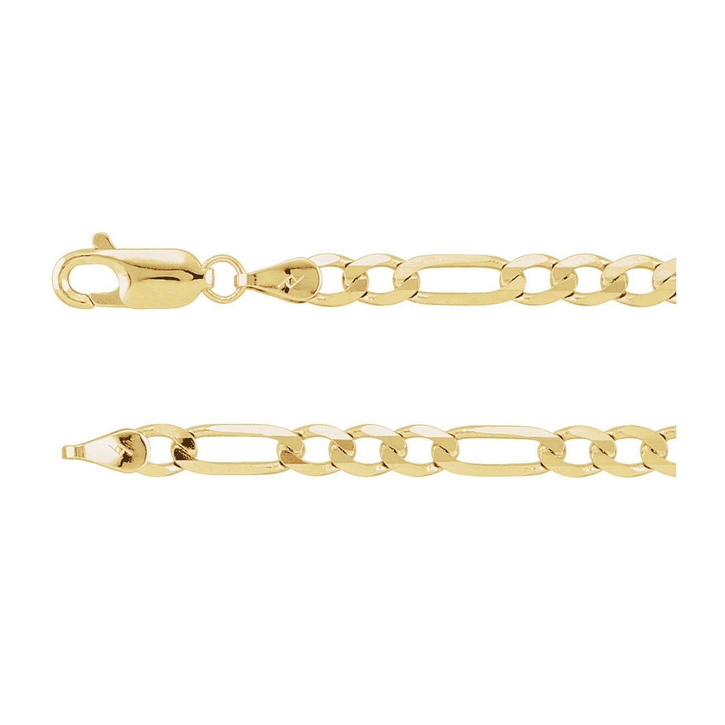 14k Yellow Gold 4 mm Figaro Chain Necklace 16" Fine Gift for Women