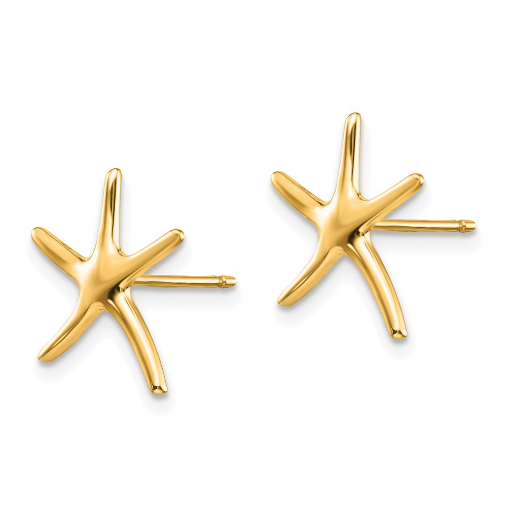 14k Yellow Gold Starfish Earrings