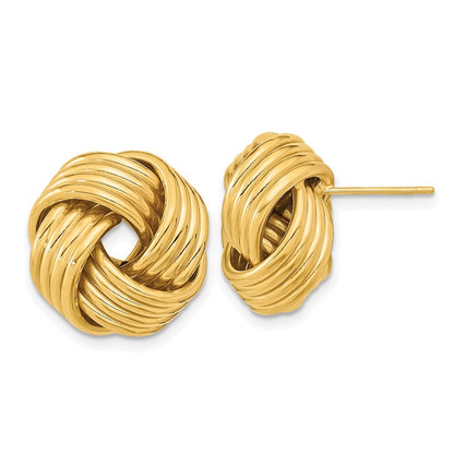 14k Yellow Gold Polished Love Knot Earrings