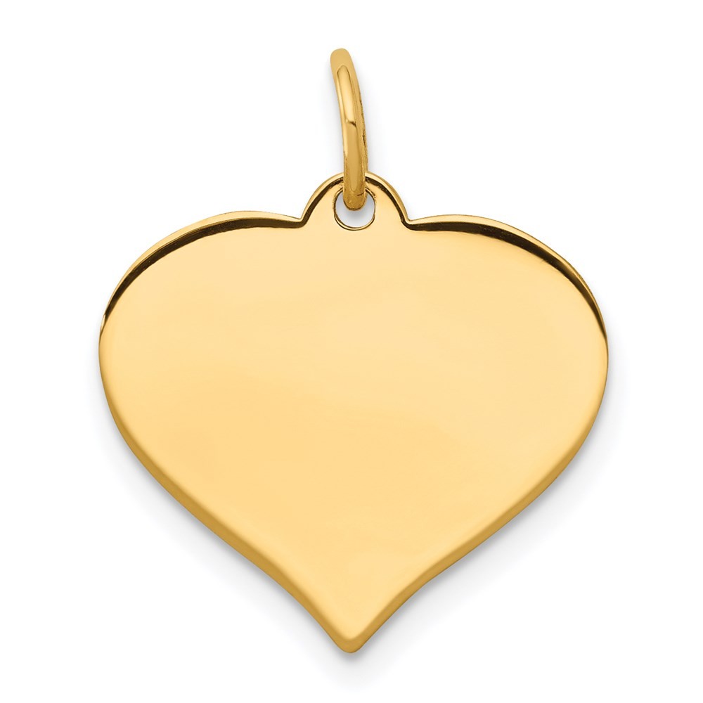 14k Yellow Gold Heart Disc Charm
