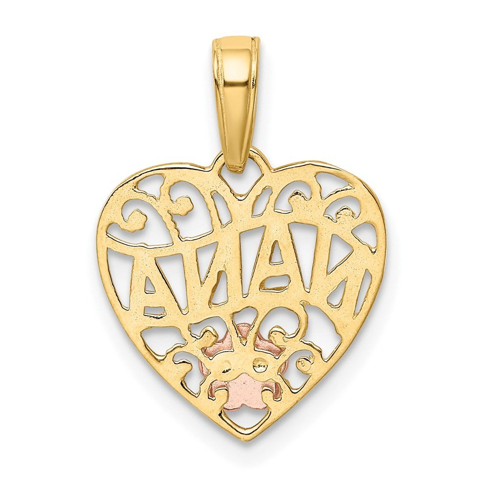 14k Two-tone Gold NANA Heart Pendant