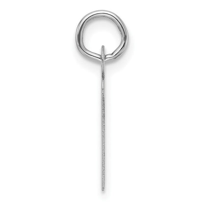 14k White Gold Slanted Block Letter N Initial Charm Pendant for Women