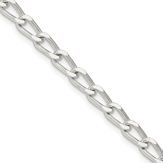 Sterling Silver 4.3mm Open Elongated Link Chain Necklace