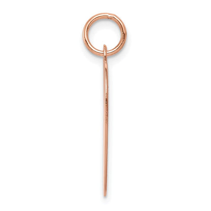 14k Rose Gold Plain .018 Gauge Engraveable Heart Disc Charm Pendant for Women