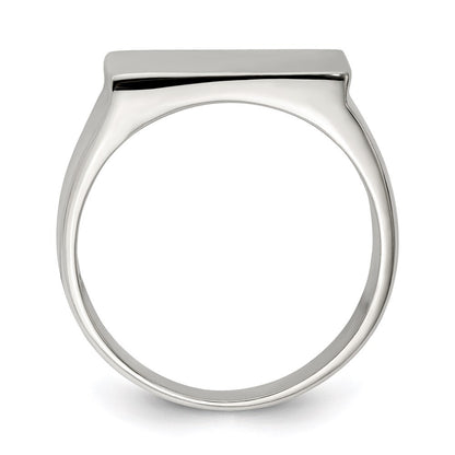 Sterling Silver 19x16mm Closed Back Signet Ring Size 10