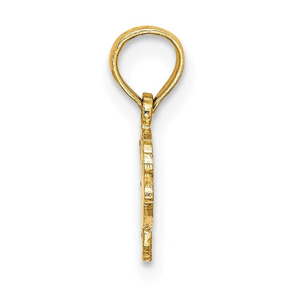 14k Yellow Gold Flat Engraved Playful Fish Charm