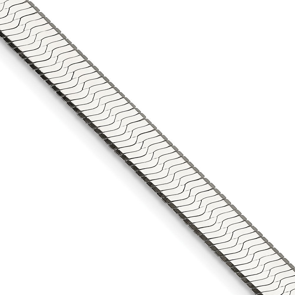 Sterling Silver 7.3mm Magic Herringbone Chain Necklace