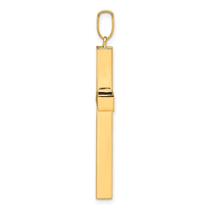 14k Yellow Gold Polished Hollow Cross Pendant