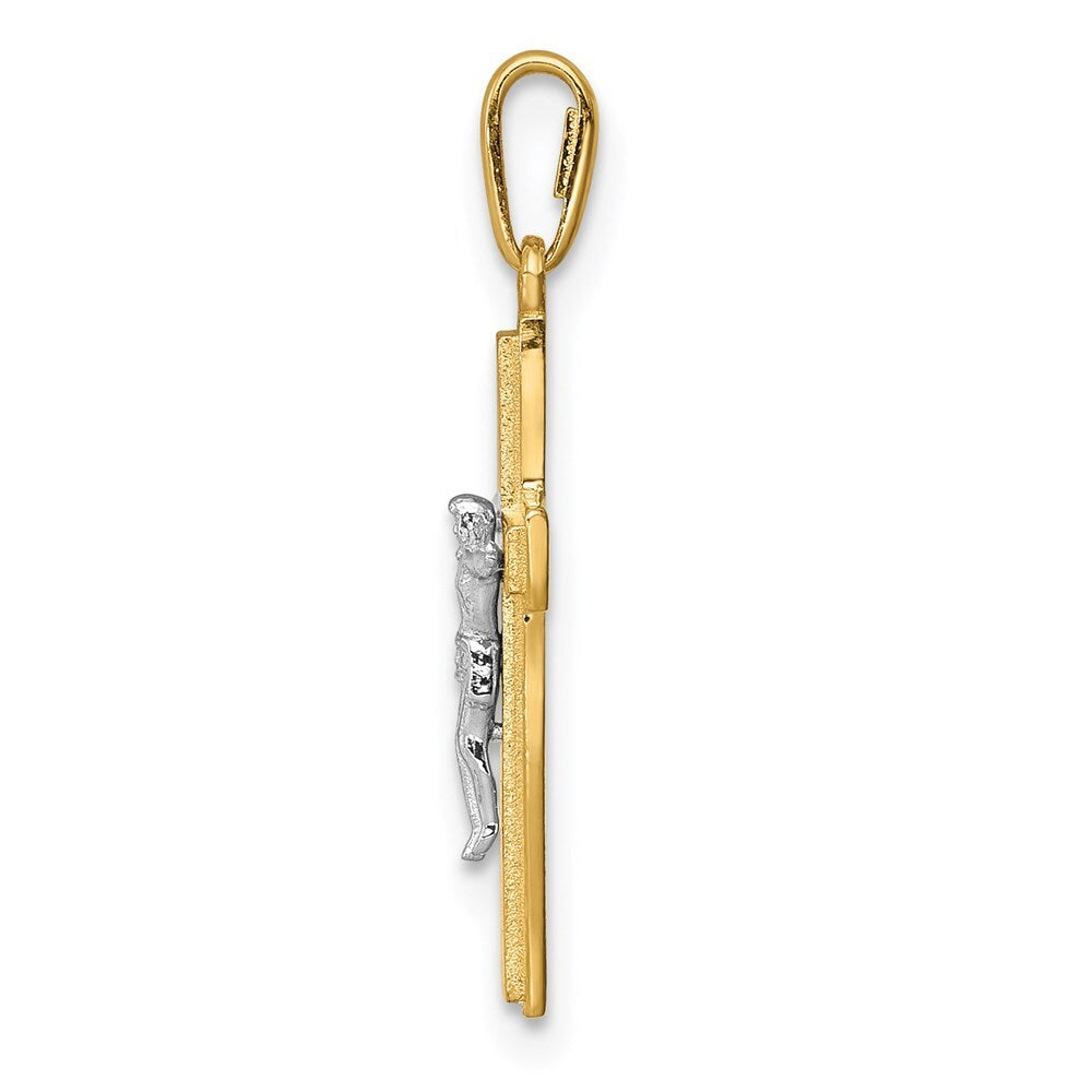 14k Two-tone Gold Crucifix Pendant for Women