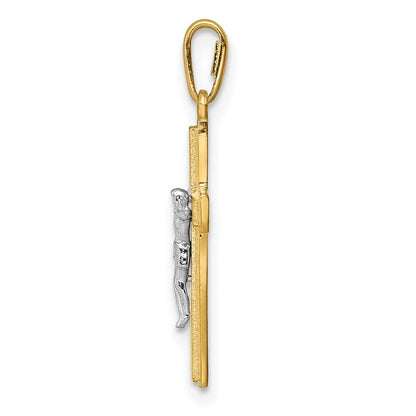 14k Two-tone Gold Crucifix Pendant for Women